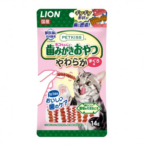 LION 狮王Petkiss猫猫牙膏零食 锯齿状 金枪鱼味 14g
